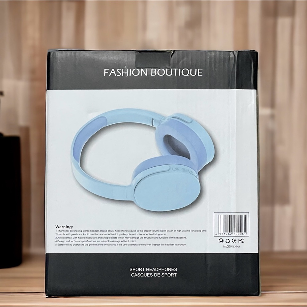 P2961 Heavy Bass Headphones Wireless Noise Canceling Gaming Headphones Blue - Picture 3 of 3
